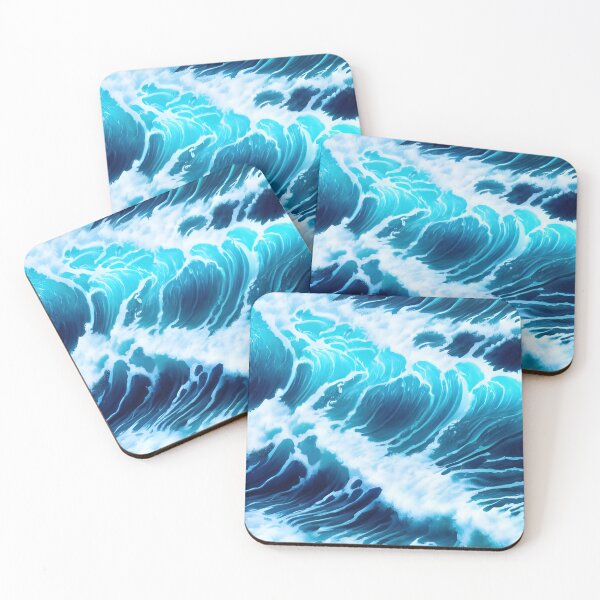 Item preview, Hyperrealistic blue ocean waves designed and sold by Crestern.