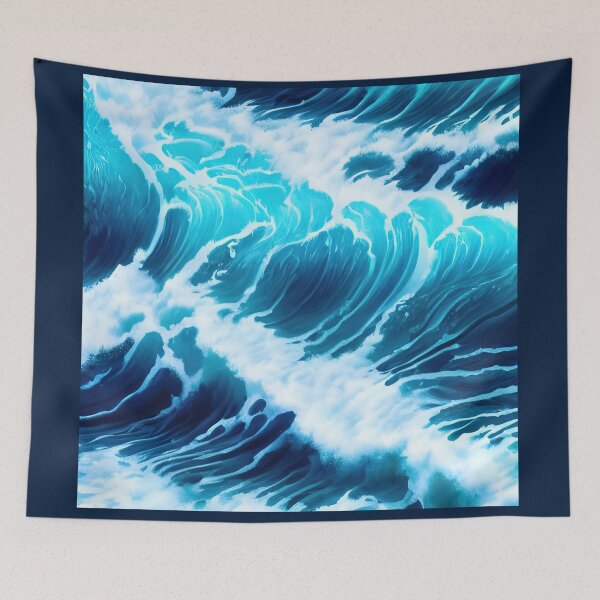 Item preview, Hyperrealistic blue ocean waves designed and sold by Crestern.