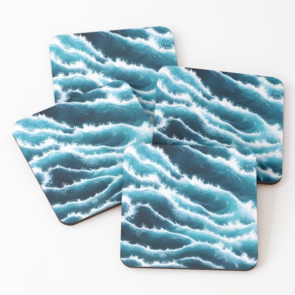 Item preview, Hyperrealistic blue ocean waves designed and sold by Crestern.