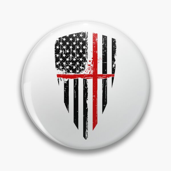 Item preview, American Flag Red Line Crusader designed and sold by AndrewStep.