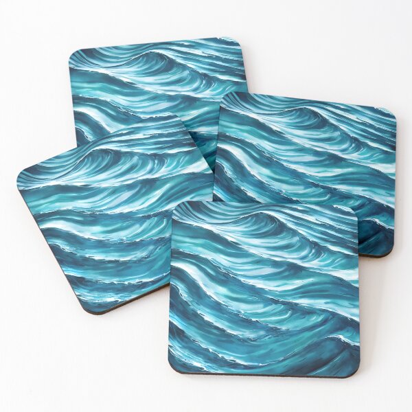 Item preview, Hyperrealistic blue ocean waves designed and sold by Crestern.