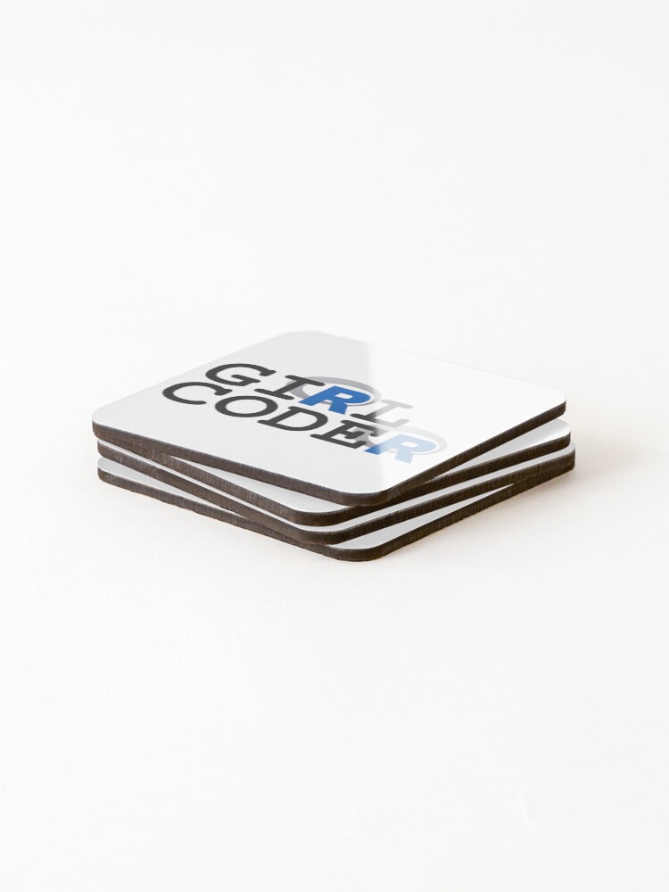 Thumbnail 4 of 5, Coasters (Set of 4), Girl Coder in R! designed and sold by Groenendijk.