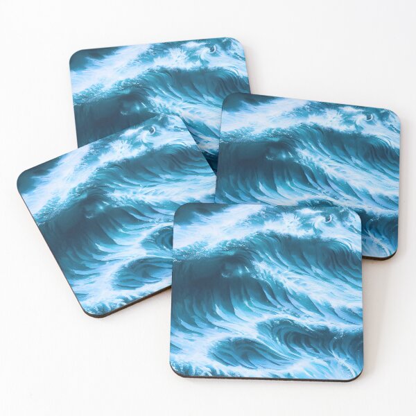 Item preview, Hyperrealistic blue ocean waves designed and sold by Crestern.