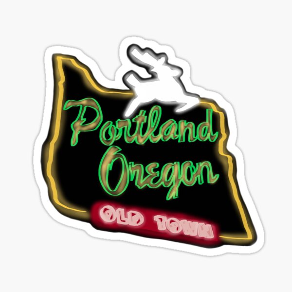 Welcome To Portland Oregon Green Grunge Sticker