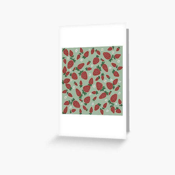 strawberry field happy fruits flower Greeting Card