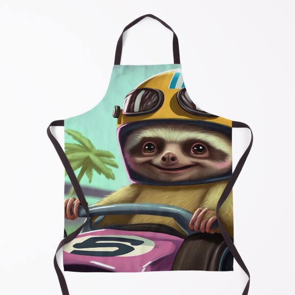 Item preview, Cute Sloth Driving a Formula One Car Digital Painting designed and sold by CodeAndColors.