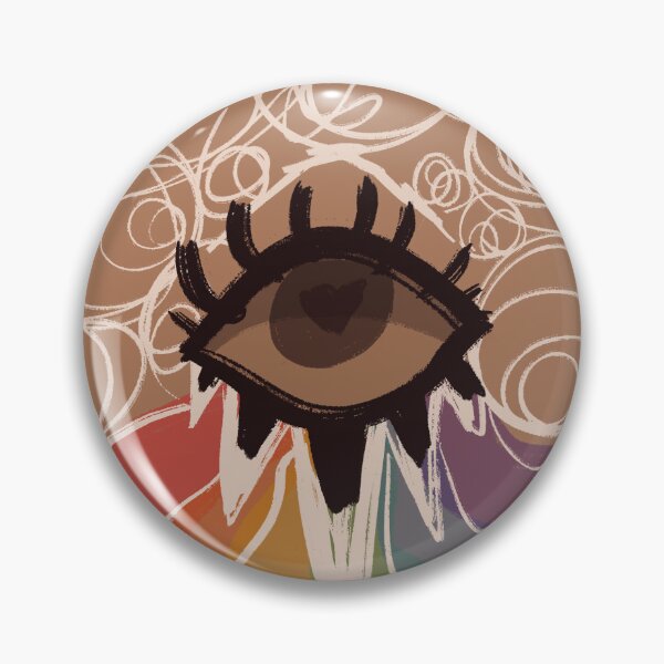 Item preview, funky eye rainbow swirly brown designed and sold by strawbsurprise.