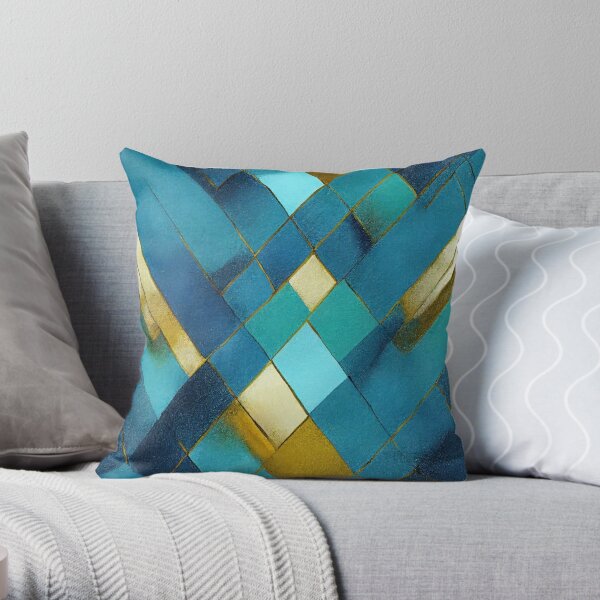 Blue and gold accent hot sale pillows