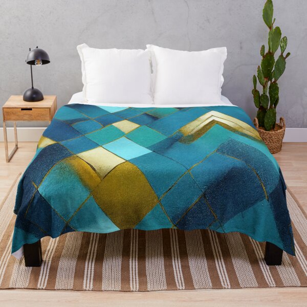Item preview, Teal, blue and gold foil pattern designed and sold by DottedLinePrint.