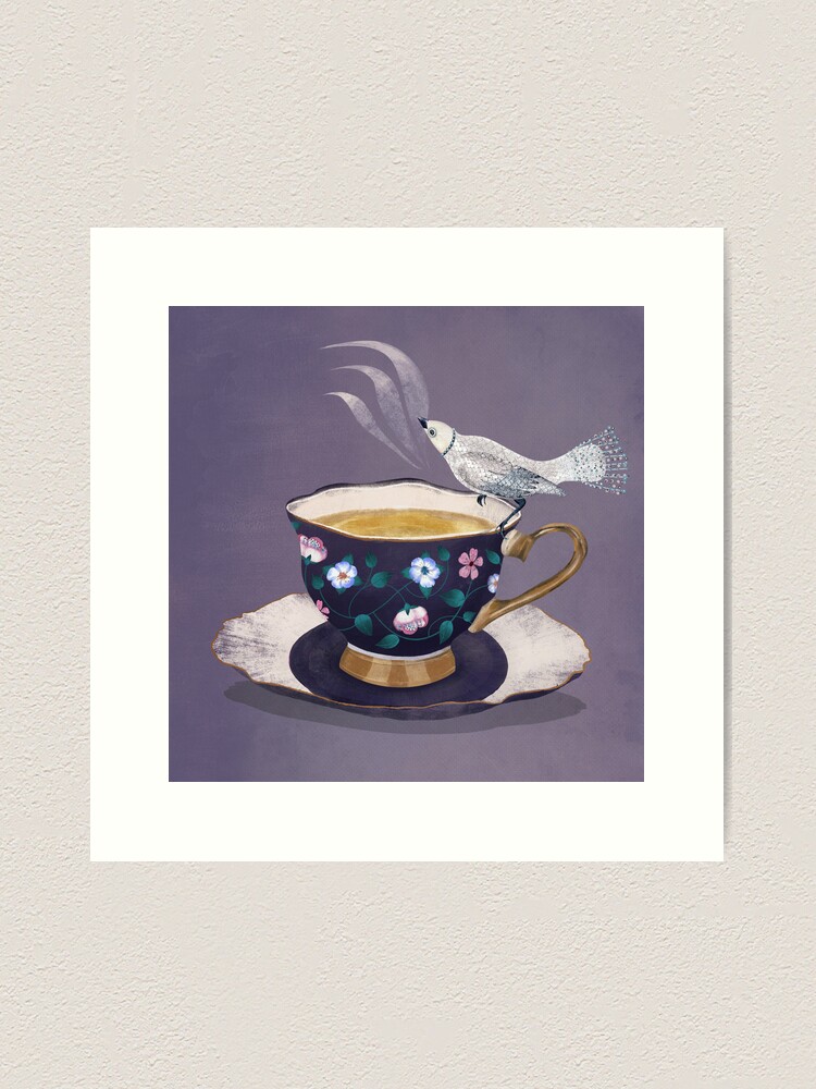 Thumbnail 2 of 3, Art Print, Tea time for birds ! designed and sold by istolar.