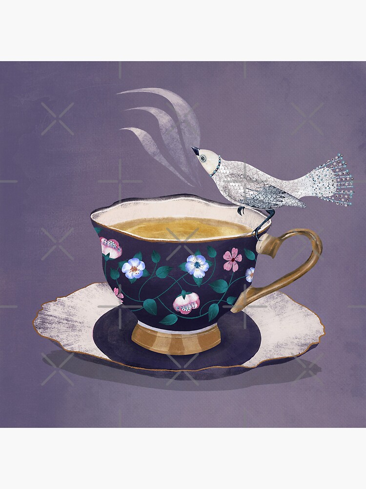 Thumbnail 3 of 3, Art Print, Tea time for birds ! designed and sold by istolar.