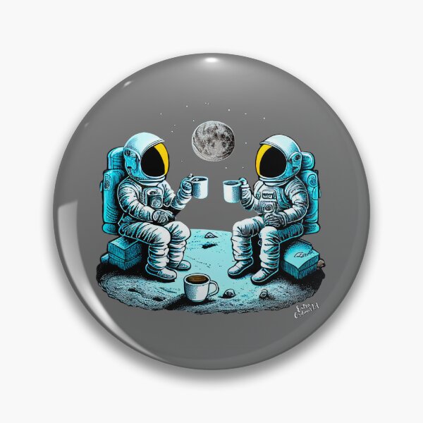 Item preview, Astronauts drinking coffee in space designed and sold by extraordinar-ia.