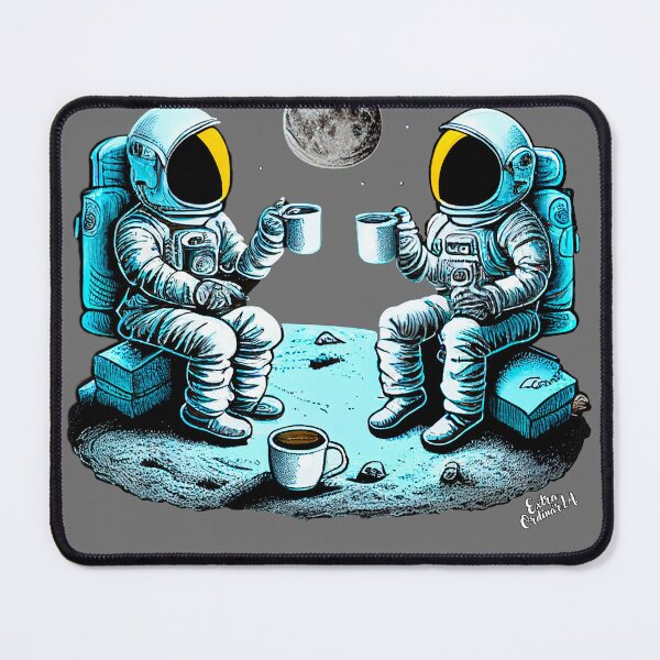 Item preview, Astronauts drinking coffee in space designed and sold by extraordinar-ia.