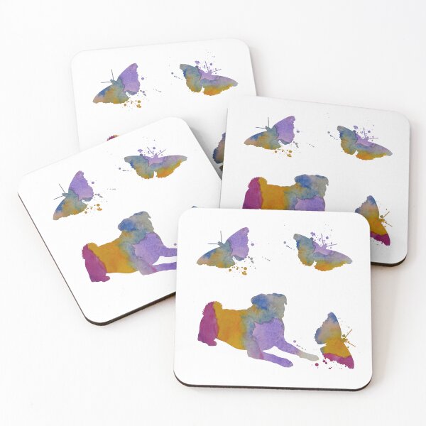 Item preview, Pug Art, Dog Butterfly Art, Dogs And Butterflies designed and sold by BittenByErmines.