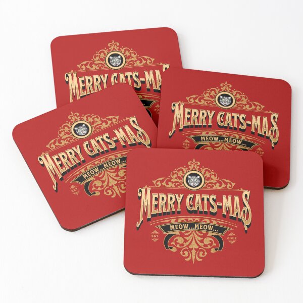 Item preview, Fancy Decorative Merry Cats-mas | Meow Meow |best wishes | season's greeting | Merry Christmas s! designed and sold by Art-by-Geoff.