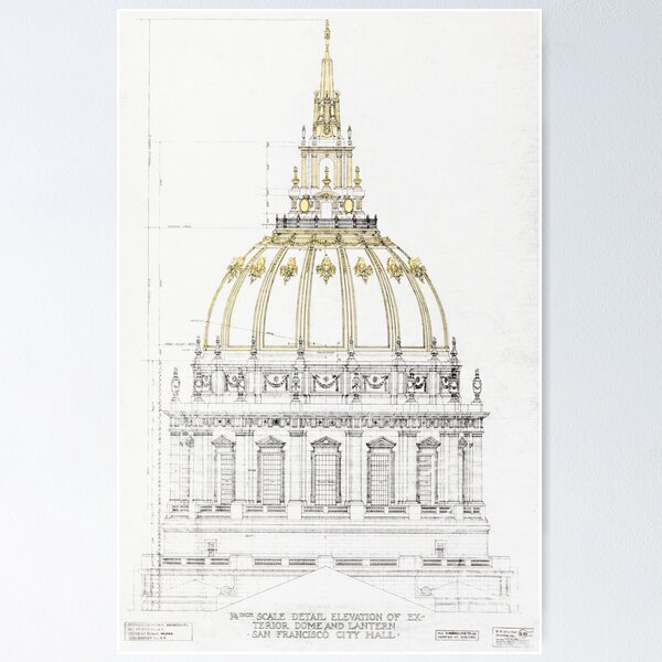 Item preview, San Francisco CITY HALL DOME Blueprint 1914 designed and sold by Daniel Hagerman.