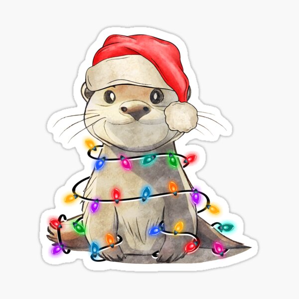 Artikel-Vorschau von Frohe Weihnachten beleuchtet Otter, designt und verkauft von ThisIsMugLife.