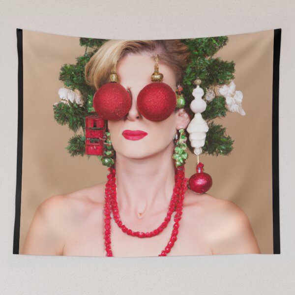 Item preview, Ai Holiday Altered Art Portraits Painting, Ai Christmas Art by Ai designed and sold by RadRococo.