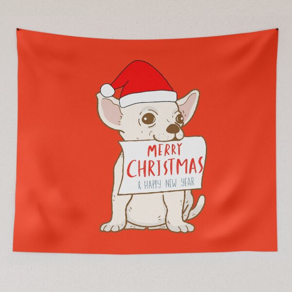 Item preview, Cute Chihuahua with Santa Claus' hat 9 - merry christmas designed and sold by Olivvier.