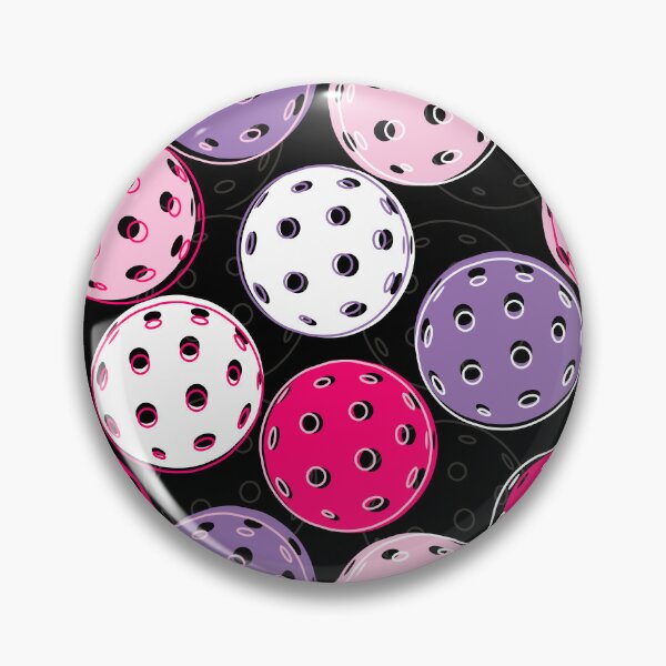 Artikelvorschau,  Pickleballs überall Muster - Rosa auf Schwarzem entworfen und verkauft von EvieWoj.