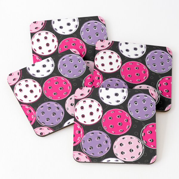 Item preview,  Pickleballs all over pattern - pink on black designed and sold by EvieWoj.