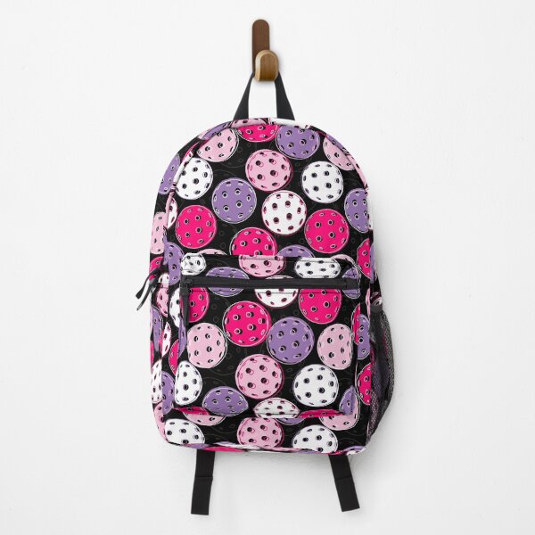 Item preview, Pickleballs all over pattern - pink on black designed and sold by EvieWoj.