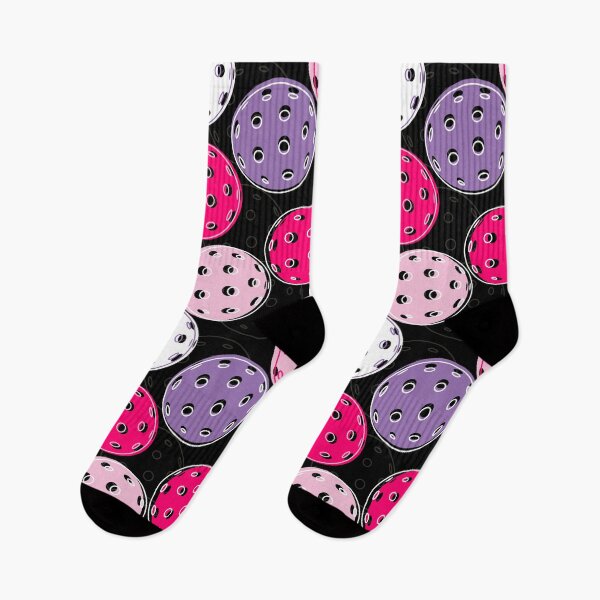Item preview,  Pickleballs all over pattern - pink on black designed and sold by EvieWoj.