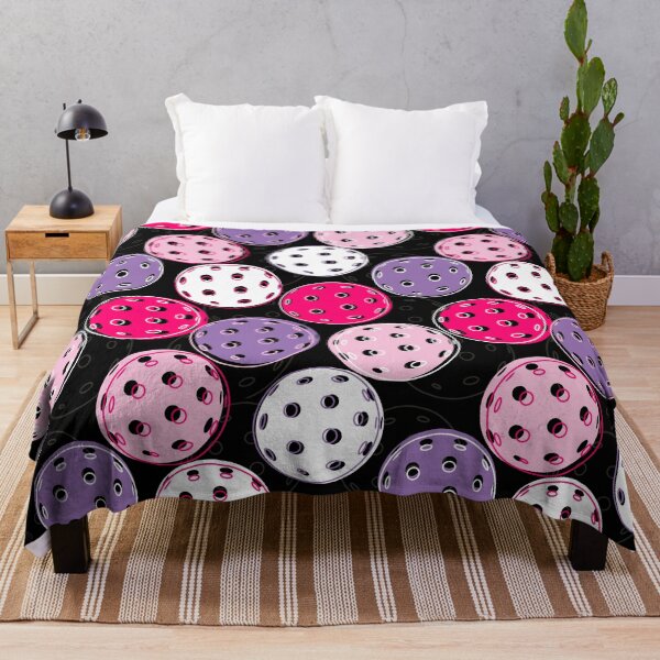 Item preview,  Pickleballs all over pattern - pink on black designed and sold by EvieWoj.