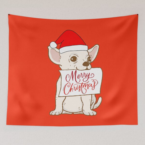 Item preview, Cute Chihuahua with Santa Claus' hat 12 - merry christmas designed and sold by Olivvier.