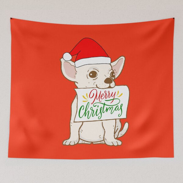 Item preview, Cute Chihuahua with Santa Claus' hat 13 - merry christmas designed and sold by Olivvier.