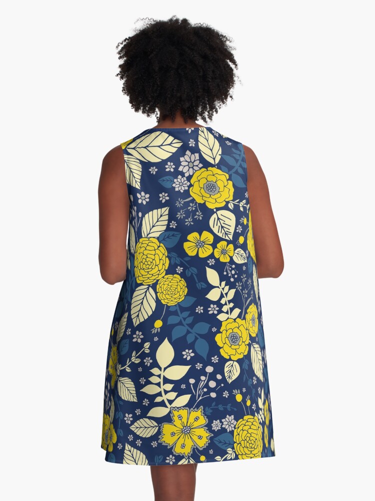 Colorful Floral Print Vibrant A-Line Dress Colorful Floral Print Vibrant A-Line Dress