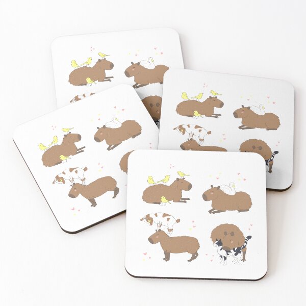 Item preview, Pack of Cute nice capybara cartoon design with animal friends  designed and sold by Yarafantasyart.