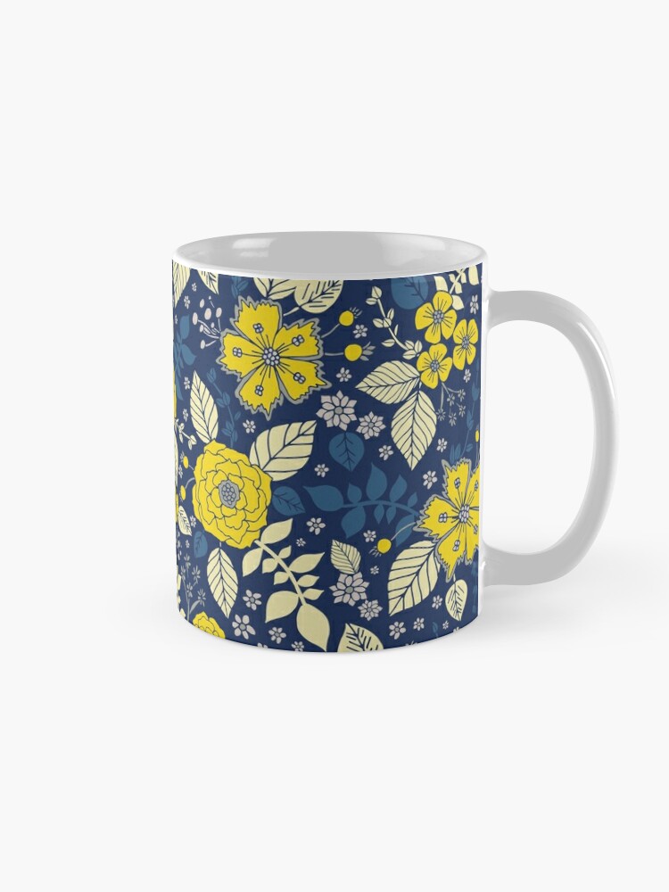 Bright Yellow & Blue Floral Print - Vibrant Flowers Tapestry for Sale by  somecallmebeth