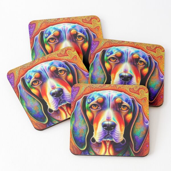 Item preview, Tribal American English Coonhound Dog Art 4 designed and sold by DiatomDesigns.