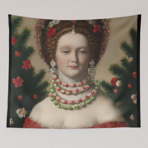 Item preview, Ai Holiday Altered Art Portraits Painting, Ai Christmas Art by Ai designed and sold by RadRococo.