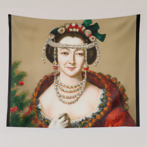 Item preview, Ai Holiday Altered Art Portraits Painting, Ai Christmas Art by Ai designed and sold by RadRococo.