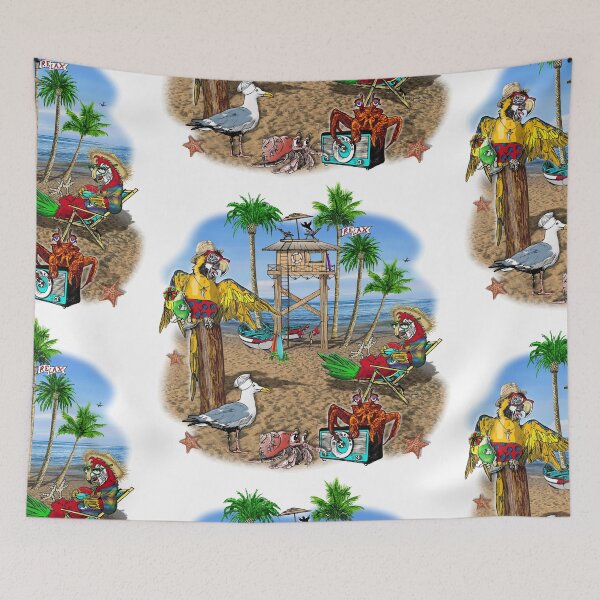 Item preview, Birds Parrot Beach Shack Surf Party designed and sold by oz10.