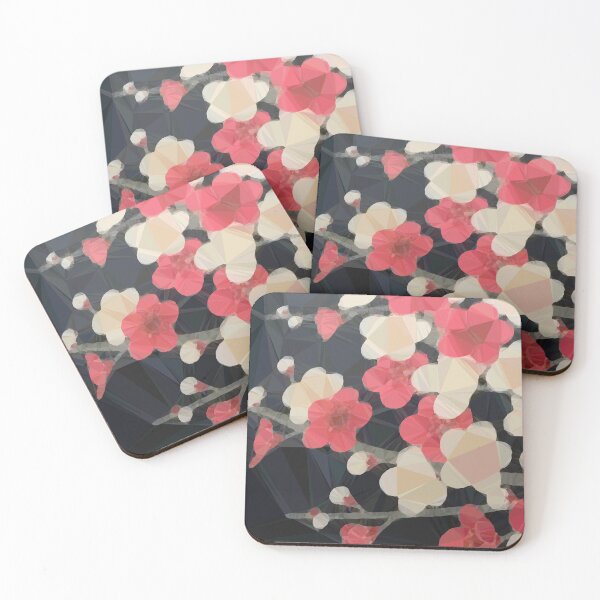Item preview, Pink Sakura Cherry Blossom Low Poly Floral Geometric designed and sold by Vicky Brago-Mitchell®.