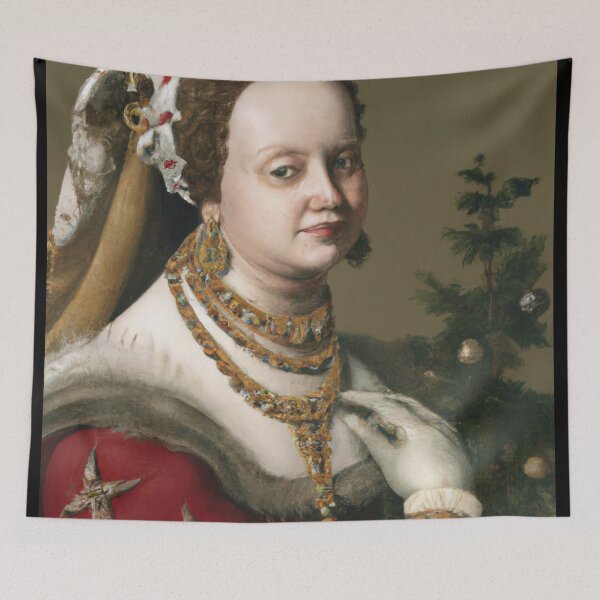 Item preview, Ai Holiday Altered Art Portraits Painting, Ai Christmas Art by Ai designed and sold by RadRococo.