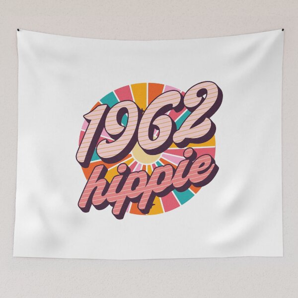 Item preview, 1962 Hippie - Vintage Born In 1962 - Black Friday Gift For 1960s Hippies designed and sold by AlanPhotoArt.