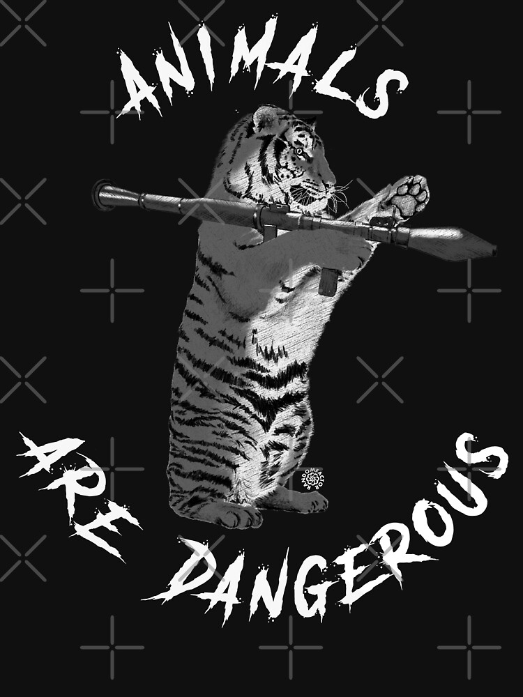 Thumbnail 7 of 7, Classic T-Shirt, Animals Are Dangerous! (White Text) designed and sold by TheRandomFactor.