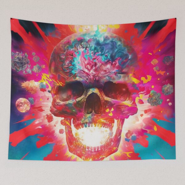 Item preview, psychedelic skull designed and sold by Daramacus.