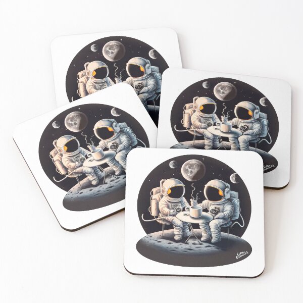 Item preview, Astronauts drinking coffee in space designed and sold by extraordinar-ia.