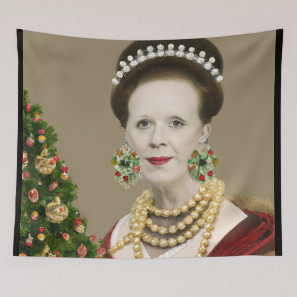Item preview, Ai Holiday Altered Art Portraits Painting, Ai Christmas Art by Ai designed and sold by RadRococo.