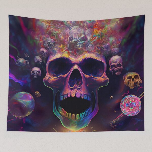 Item preview, psychedelic skulls designed and sold by Daramacus.