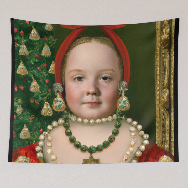 Item preview, Ai Holiday Altered Art Portraits Painting, Ai Christmas Art by Ai designed and sold by RadRococo.