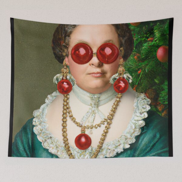 Item preview, Ai Holiday Altered Art Portraits Painting, Ai Christmas Art by Ai designed and sold by RadRococo.