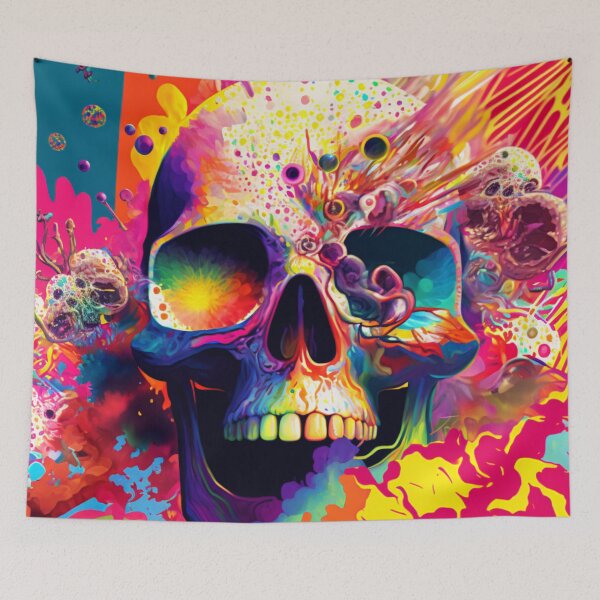 Item preview, psychedelic skull 2 designed and sold by Daramacus.