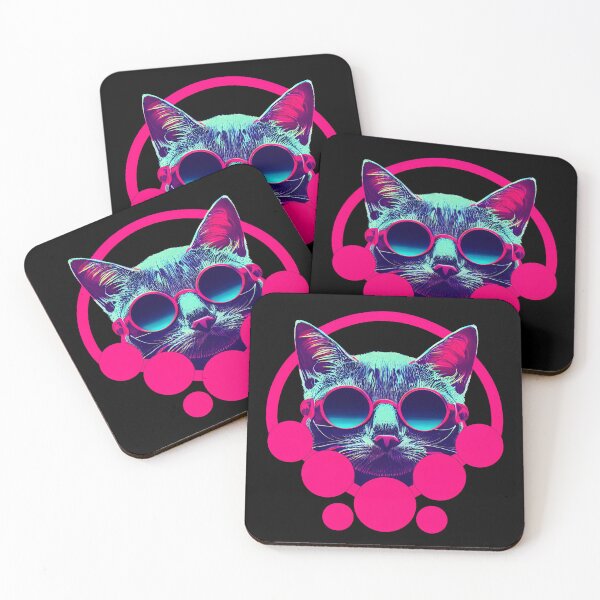 Item preview, Cool Neonpunk Cat Wearing Glasses designed and sold by GXABrands.