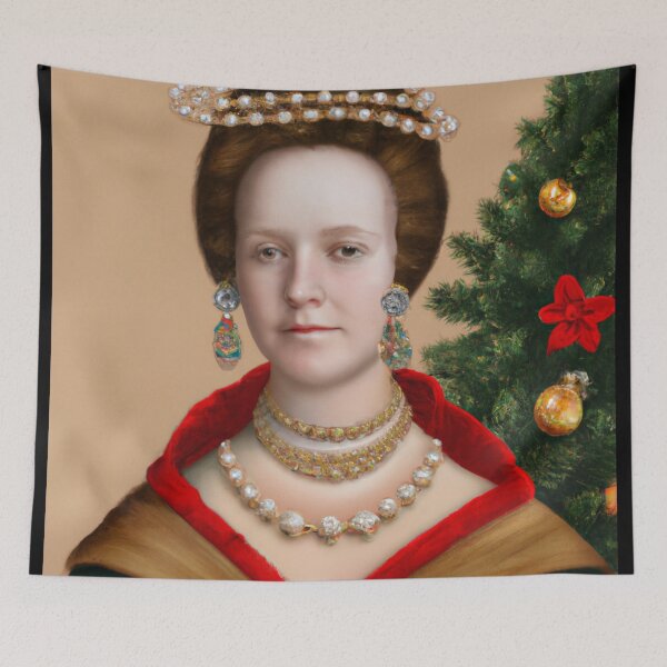 Item preview, Ai Holiday Altered Art Portraits Painting, Ai Christmas Art by Ai designed and sold by RadRococo.